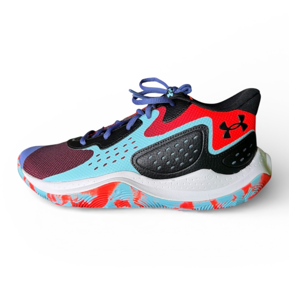 NWB-UNDER ARMOUR JET '23 UNISEX SHOES/ BLACK/ BLUE/ MULTICOLOR/ SIZE M 9- W 10.5